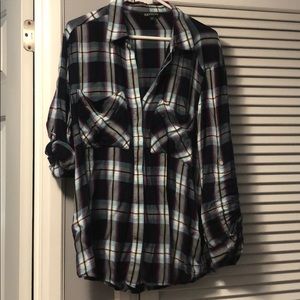 Barely worn light navy flannel - size medium